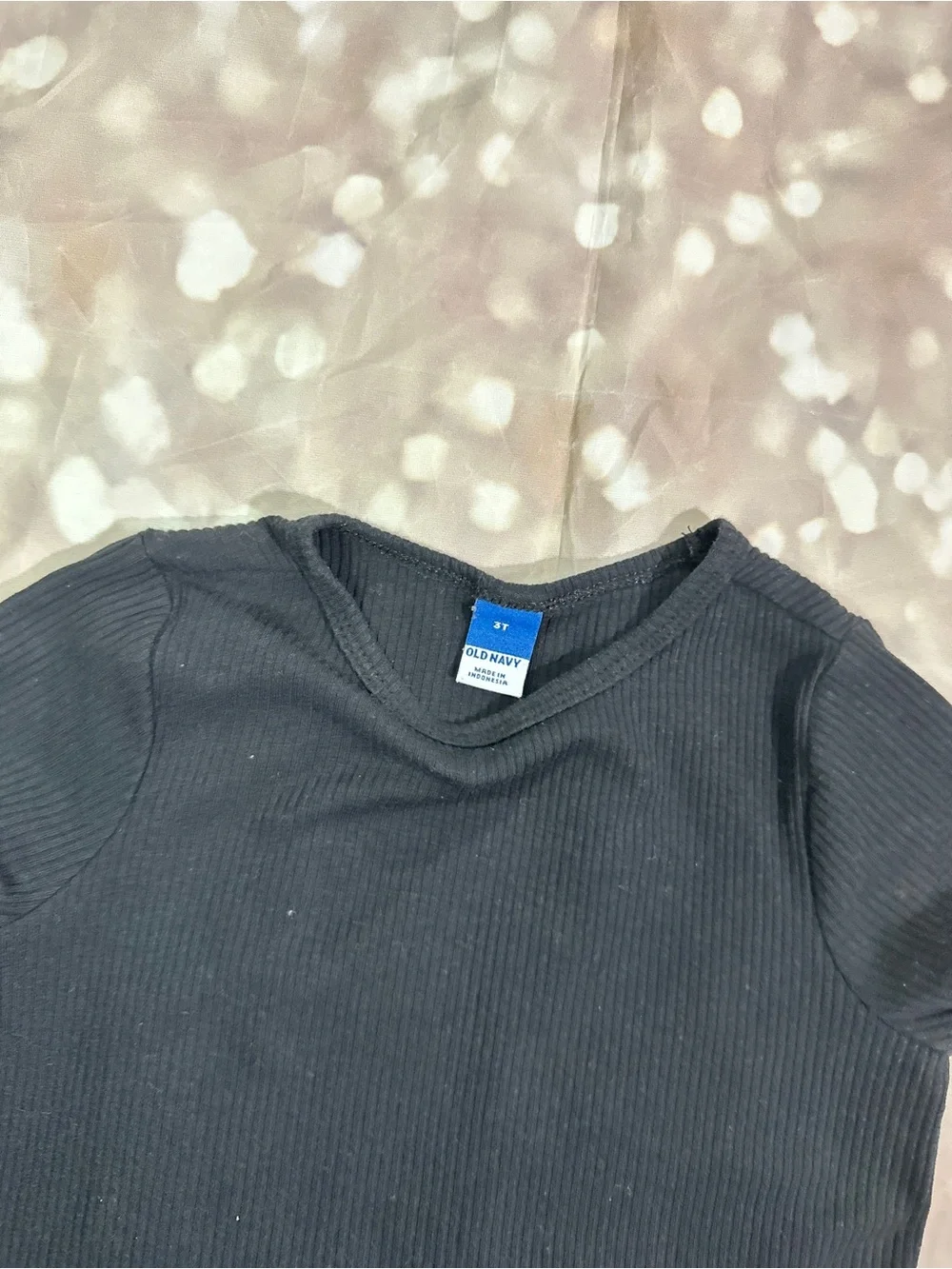 Old Navy Black Ribbed Short Sleeve Tee